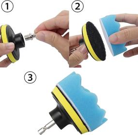 img 1 attached to GOH DODD 38 Piece Car Foam Drill Polishing Pad Kit for Effective Buffing and Cleaning: Sponge Pads, Wool Pads, Headlight Restoration & More!