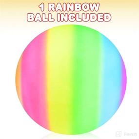 img 3 attached to 🌈 ArtCreativity Rainbow Playground Ball for Kids: 18-Inch Bouncy Rubber Kick Ball for Backyard, Park, and Beach Outdoor Fun; Vibrant Rainbow Colors; Durable Outside Play Toy for Boys and Girls