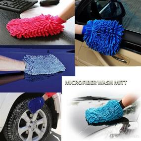 img 1 attached to 🧤 Besmelody House Cleaning and Car Washing Gloves, Microfiber Dusting Mitts for Home, Fast Wash Clean Polish – 2-Pack in Pink/Blue