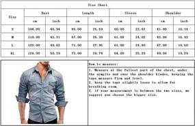 img 1 attached to Мужские рубашки Chouyatou в стиле вестерн с длинным рукавом и комфортной джинсовой рубашкой - потертый стиль на пуговицах!