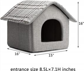 img 3 attached to Cozy Pet Bed House For Cats And Small Dogs - Hollypet Warm Cave Sleeping Nest, Light Gray