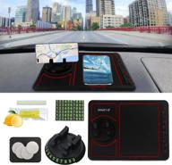 📱 enhanced 4-in-1 car phone pad, non-slip mobile phone mat, universal 360° rotating anti-slip car phone holder, aromatherapy mobile phone holder, glow phone pad (2022 new red, matte finish) logo