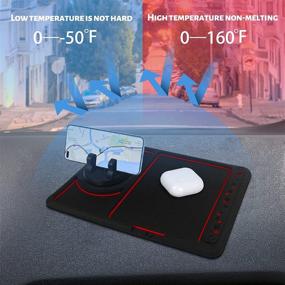 img 2 attached to 📱 Enhanced 4-in-1 Car Phone Pad, Non-Slip Mobile Phone Mat, Universal 360° Rotating Anti-Slip Car Phone Holder, Aromatherapy Mobile Phone Holder, Glow Phone Pad (2022 New Red, Matte Finish)