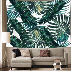 img 1 attached to Tropical Palm Leaves Tapestry - Large Green Leaves Wall Decor For Bedroom, Living Room, Dorm, And Beach Throw - Ruibo RB-TPL-1 - Measures 79" X 59
