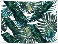 гобелен с тропическими пальмовыми листьями - большой декор стен с зелеными листьями для спальни, гостиной, общежития и пляжа - ruibo rb-tpl-1 - размеры 79 дюймов x 59 логотип