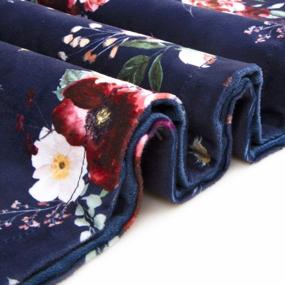 img 2 attached to BORITAR Baby Blanket For Girls Super Soft Double Layer Minky Dotted Backing Dark Blue Floral Print 30 X 40 Inch (75X100Cm)