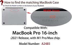 img 3 attached to Совместимый с UESWILL жесткий чехол-чехол для MacBook Pro 16 2021-2022 A2485-M1 Pro/M1 Max и Touch ID + ткань из микрофибры, Astronaut B