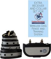 freedom distribution enterprises extra receiver collar set for 2-in-1 wireless dog fence and training system - outdoor - adjustable, waterproof, reflective - pet containment - dog training collar logo