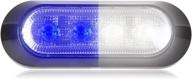 maxxima m20384bwcl blue/white ultra thin 4 led warning strobe light (surface mount with clear lens) logo