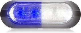 img 1 attached to Maxxima M20384BWCL Blue/White Ultra Thin 4 LED Warning Strobe Light (Surface Mount With Clear Lens)