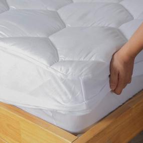 img 1 attached to Twin XL Mattress Pad - Ultra Soft Quilted Fitted Topper Cover for Dorm, Home, Hotel