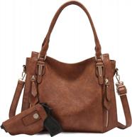 women's faux leather hobo bag: realer crossbody shoulder bag with holster/wallet. logo