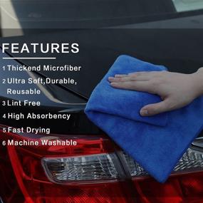 img 1 attached to Microfiber Towels Cars Absorbent Streak Free