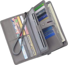 img 4 attached to 👜 Womens Leather Wristlet Organizer Checkbook: Chic Handbags & Wallet Combo