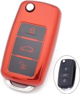 royalfox (tm 3 кнопки tpu flip remote key fob case skin для vw volkswagen jetta gti passat golf bora polo tiguan touareg beetle multivan sagitar passat логотип