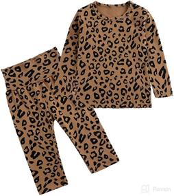 img 4 attached to Leopard Outfits Set for Summer: Cute Girls 2Pcs Short Sleeve T-Shirt + Shorts Clothes