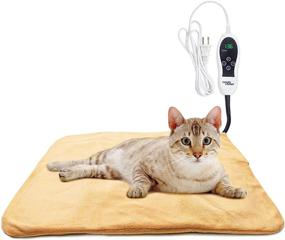 img 4 attached to 🔥 GOTOQOMO 18"x 22" Pet Heating Pad with Adjustable Temperature, Timer, and Chew Resistant Cord - Waterproof Electric Pads for Dogs and Cats | G22