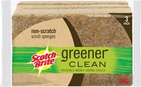 img 1 attached to Scotch Brite Greener Non Scratch Sponge Natural Cleaning Supplies