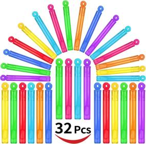 img 2 attached to 🎉 32-Piece Mini Bubble Wands Assortment - 8 Colors - Party Favors for Kids, Christmas, Thanksgiving, New Year, Birthday, Wedding, Bath Time, Summer Outdoor Gifts - Girls Boys Toys