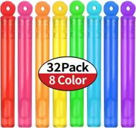 🎉 32-piece mini bubble wands assortment - 8 colors - party favors for kids, christmas, thanksgiving, new year, birthday, wedding, bath time, summer outdoor gifts - girls boys toys логотип