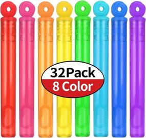 img 4 attached to 🎉 32-Piece Mini Bubble Wands Assortment - 8 Colors - Party Favors for Kids, Christmas, Thanksgiving, New Year, Birthday, Wedding, Bath Time, Summer Outdoor Gifts - Girls Boys Toys