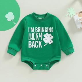 img 3 attached to Oversized Fall Clothes: Crewneck Sweatshirt Romper And Rainbow Pullover Sweater Shirts For Newborn Baby Girls And Boys