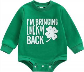 img 4 attached to Oversized Fall Clothes: Crewneck Sweatshirt Romper And Rainbow Pullover Sweater Shirts For Newborn Baby Girls And Boys