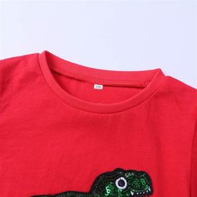 img 2 attached to 🦖 Boys' Clothing - Dinosaur Sequin T-Shirt by Mary Cotton - Tops, Tees & Shirts