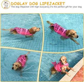 img 3 attached to 🦈 Собачий спасательный жилет Doglay Dog Life Jacket - дизайн акулы-русалки, регулируемый спасатель для питомцев для собак - жилет из прочного рип-стопа с сильной плавучестью и ручкой для спасения - идеален для плавания, бассейна, пляжа, катания на лодках - подходит для маленьких, средних и больших собак.