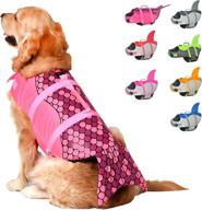 🦈 собачий спасательный жилет doglay dog life jacket - дизайн акулы-русалки, регулируемый спасатель для питомцев для собак - жилет из прочного рип-стопа с сильной плавучестью и ручкой для спасения - идеален для плавания, бассейна, пляжа, катания на лодках - подходит для маленьких, средних и больших собак. логотип