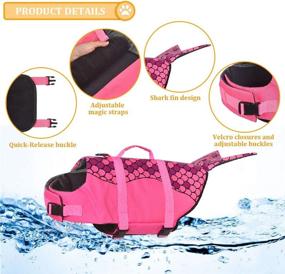 img 1 attached to 🦈 Собачий спасательный жилет Doglay Dog Life Jacket - дизайн акулы-русалки, регулируемый спасатель для питомцев для собак - жилет из прочного рип-стопа с сильной плавучестью и ручкой для спасения - идеален для плавания, бассейна, пляжа, катания на лодках - подходит для маленьких, средних и больших собак.