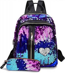 img 4 attached to Sparkling Mini Sequin Backpack: 11" Small Bag For Girls, Women, And Ladies