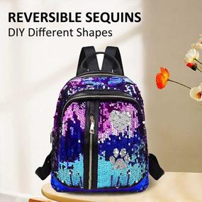 img 1 attached to Sparkling Mini Sequin Backpack: 11" Small Bag For Girls, Women, And Ladies