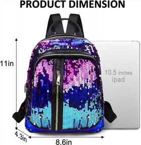 img 3 attached to Блестящий мини-рюкзак с пайетками: маленькая сумка размером 11 дюймов для девочек, женщин и дам
