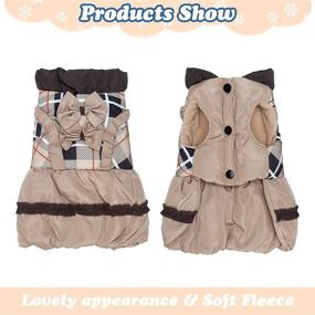 img 2 attached to 🐶 SCENEREAL Dog Winter Dress: Waterproof Cold Weather Coat with Warm Pet Fleece Lining - Classic Plaid Dog Jacket for Small-Medium Dogs Girls, Cream M