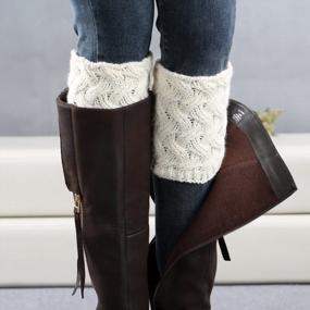 img 2 attached to 3 Pairs Women'S Crochet Knitted Boot Cuffs Short Boots Leg Warmers Socks