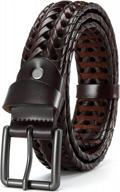 stylish and durable men's braided leather belt - ideal for casual jeans - hand-woven with 1 3/8" width - perfect gift option from chaoren logo