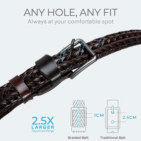 img 2 attached to Stylish And Durable Men'S Braided Leather Belt - Ideal For Casual Jeans - Hand-Woven With 1 3/8" Width - Perfect Gift Option From CHAOREN