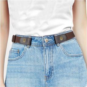 img 4 attached to 👗 Invisible WHIPPY Women's Accessories: Buckle Stretch Elastic Belts