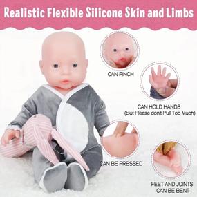 img 1 attached to Реалистичная 16-дюймовая силиконовая кукла Reborn Baby Boy с платиновым силиконом для реалистичного опыта новорожденных от Vollence