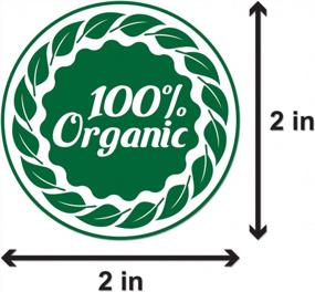 img 3 attached to 300 Organic Green Leaf Labels - 100% Organic Stickers 2" Round Circle Dot For Deli Food Packaging [1 Roll=300 Labels]