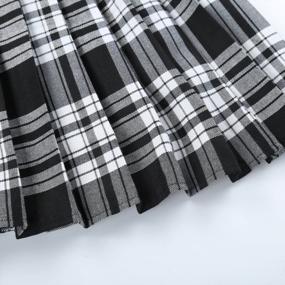 img 1 attached to Classic Style: Women'S Plaid Pleated Skirt With Elastic Waistband - Perfect For School Uniform
