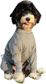 img 4 attached to Grey Extra Large XL Dog Pajamas - Blondie & Freckles, Soft Cotton PJs for Big Pups, Lightweight Removable Pullover Pet Jumpsuits, Post Surgery Shirt, Shedding & Licking Reducing Clothing