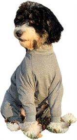 img 3 attached to Grey Extra Large XL Dog Pajamas - Blondie & Freckles, Soft Cotton PJs for Big Pups, Lightweight Removable Pullover Pet Jumpsuits, Post Surgery Shirt, Shedding & Licking Reducing Clothing