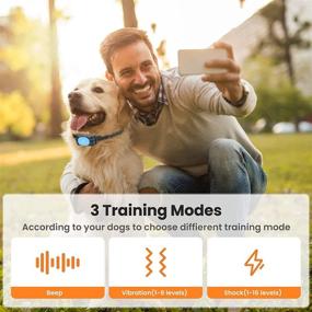 img 3 attached to Petmum Rechargeable IPX7 Waterproof Dog Training Collar: Beep, Vibration, 🐶 Shock, 1600Ft Remote Range - Perfect for Small, Medium, and Large Dogs