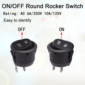 img 3 attached to Pack Of 5 Rocker Switches ON/Off Latching Round Toggle Switches SPST 2Pin With Locked 4.8Mm Terminal Wires, Ideal For Automotive, Boats, And More - 6A/250V 10A/125V AC, KCD1-5-101-ON/OFF-X-5P