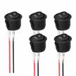 pack of 5 rocker switches on/off latching round toggle switches spst 2pin with locked 4.8mm terminal wires, ideal for automotive, boats, and more - 6a/250v 10a/125v ac, kcd1-5-101-on/off-x-5p logo