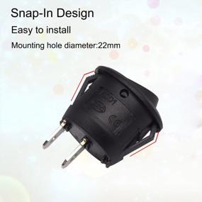 img 1 attached to Pack Of 5 Rocker Switches ON/Off Latching Round Toggle Switches SPST 2Pin With Locked 4.8Mm Terminal Wires, Ideal For Automotive, Boats, And More - 6A/250V 10A/125V AC, KCD1-5-101-ON/OFF-X-5P