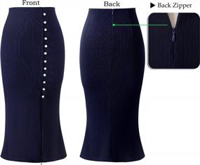 img 1 attached to VFSHOW Womens Buttons High Waist Work Party Mermaid Pencil Midi Skirt
