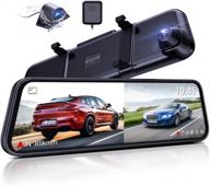 vantrue m2 2.5k dual mirror dash cam for car, 1440p front & rear view waterproof backup camera w/ sony night vision, gps, 24h parking mode & assist - supports 512g max логотип